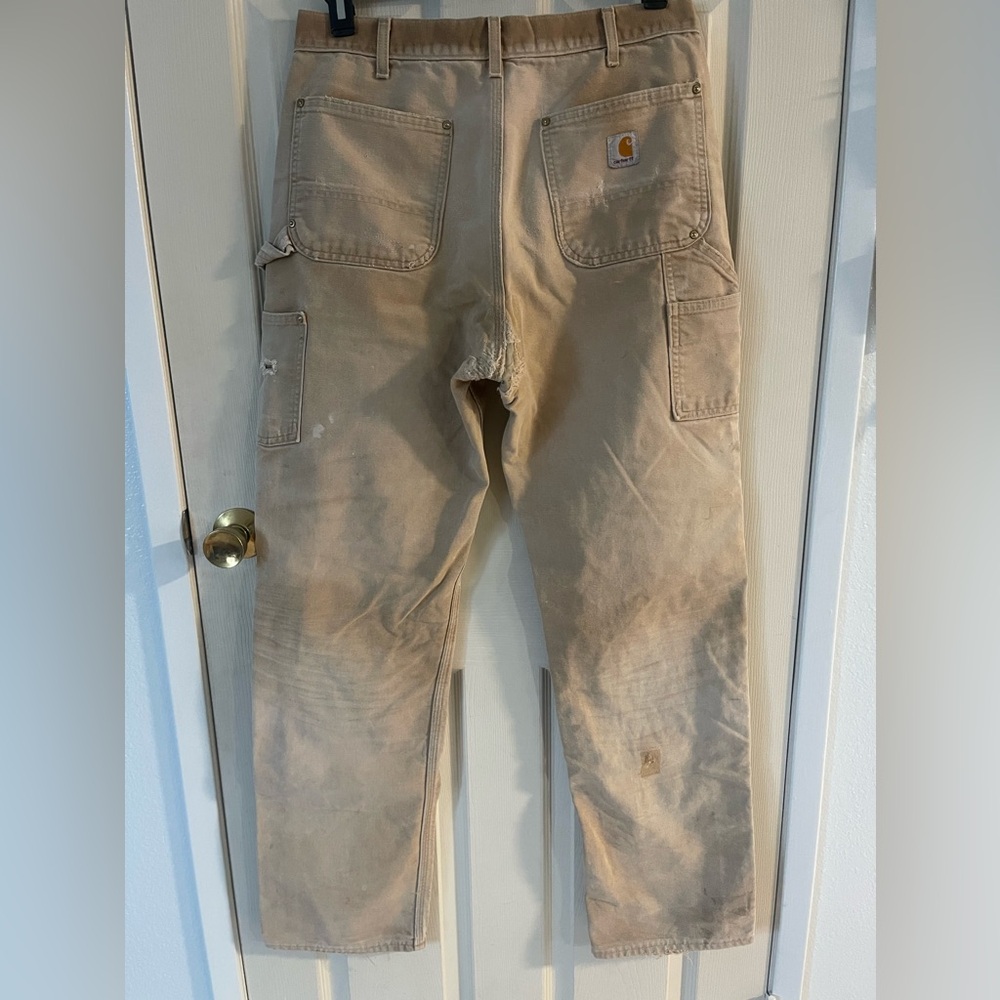 Carhartt B01 BRN Double Knee Pants men’s size 34x36 USA Union Made - Picture 2 of 8
